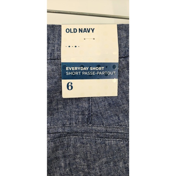 NWT New Old Navy Everyday Linen Cotton Blend Blue 5" Shorts Size 6 - Picture 7 of 9